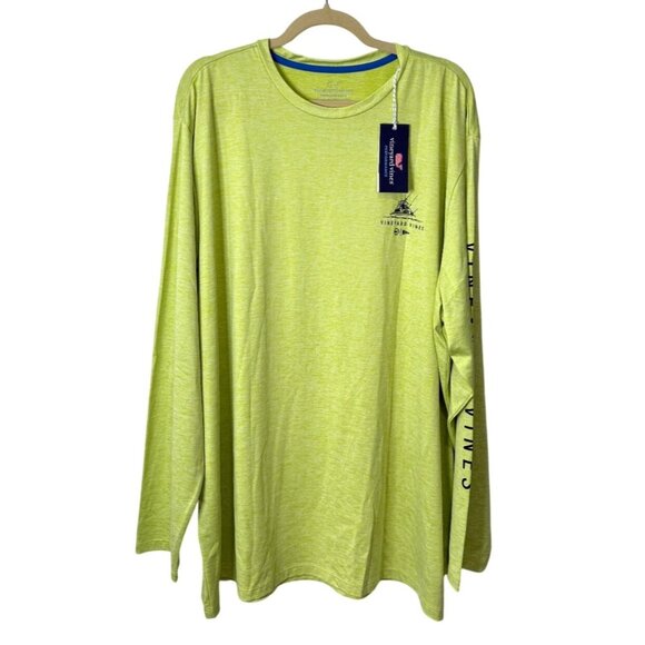 Vineyard Vine Performance T-Shirt Long Sleeve Fishing Tuna Wild Lime Men XXL NEW - Picture 2 of 6